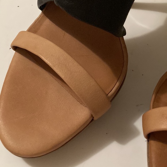 All Saints Stretch Leather Open Toe Heels Platform Booties - Picture 3 of 9